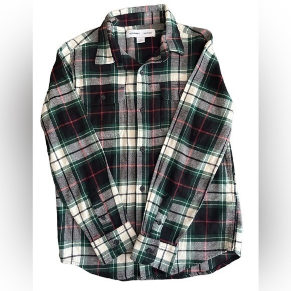 NWOT Old Navy Long Sleeve Button Up Flannel - Size Large - Boys Size 10/12